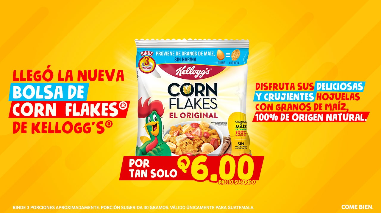 Nueva bolsa de Corn Flakes® de Kellogg's® Nueva bolsa de Corn Flakes® de Kellogg's®